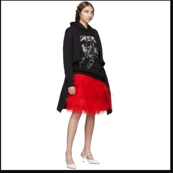 MSGM Milan Black Scorpion Logo Cotton Sweatshirt Hoodie  XS - Picture 2 of 10